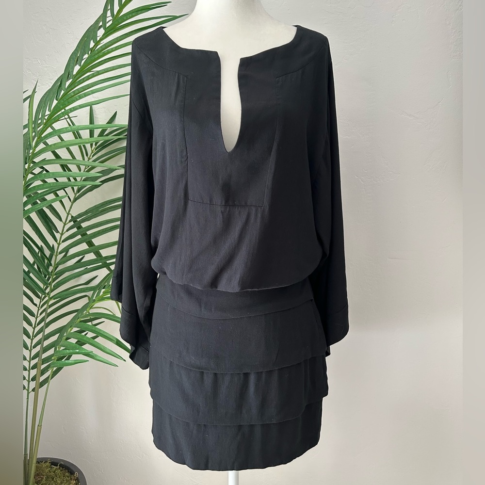 FARM RIO Black Tiered Skirt Dress M